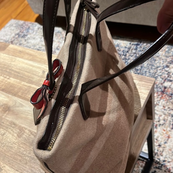 Coach Signature Stripe Wool Lunch Tote - Picture 11 of 16